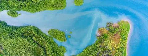 vista aérea do pacífico sul
