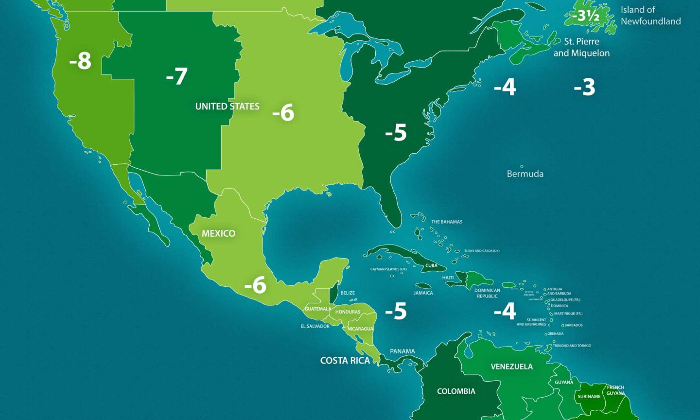 Mapa de fuso horário